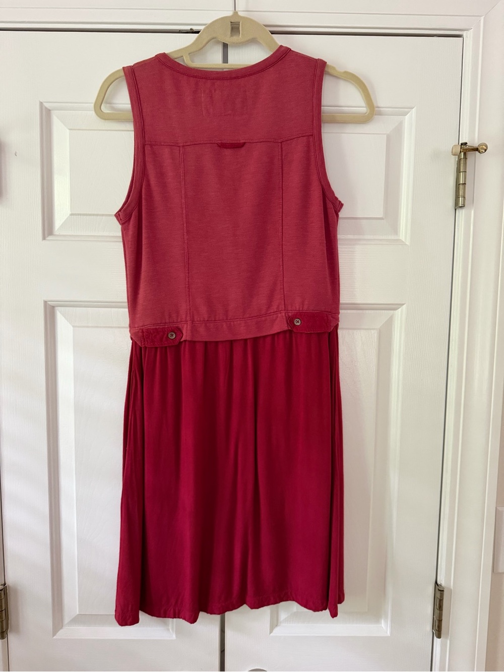 Anthropologie Rose-Red Sleeveless Button-Front Mini Dress - Picture 3 of 4